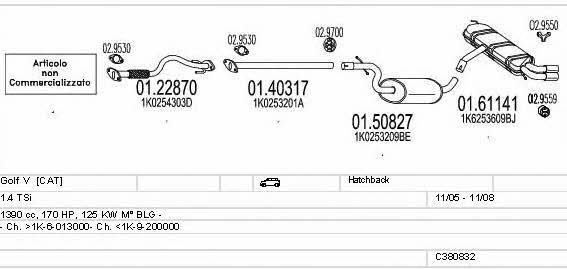  C380832016264 Exhaust system C380832016264: Buy near me in Poland at 2407.PL - Good price!