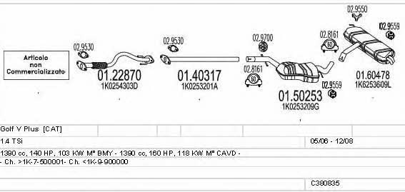  C380835016268 Exhaust system C380835016268: Buy near me in Poland at 2407.PL - Good price!