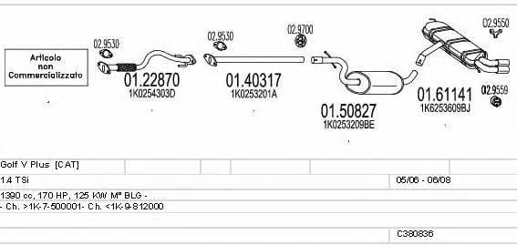  C380836016269 Exhaust system C380836016269: Buy near me in Poland at 2407.PL - Good price!