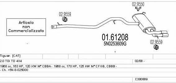 Mts C380889023110 Exhaust system C380889023110: Buy near me in Poland at 2407.PL - Good price!