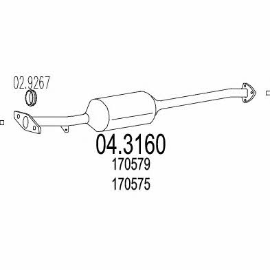 MTS 04.3160 Katalysator 043160: Kaufen Sie zu einem guten Preis in Polen bei 2407.PL!
