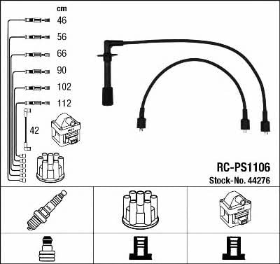 NGK 44276 Ignition cable kit 44276: Buy near me in Poland at 2407.PL - Good price!