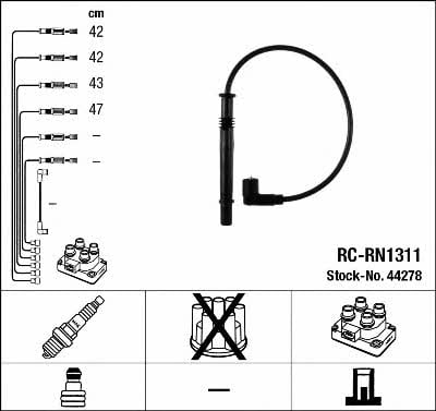 NGK 44278 Ignition cable kit 44278: Buy near me in Poland at 2407.PL - Good price!