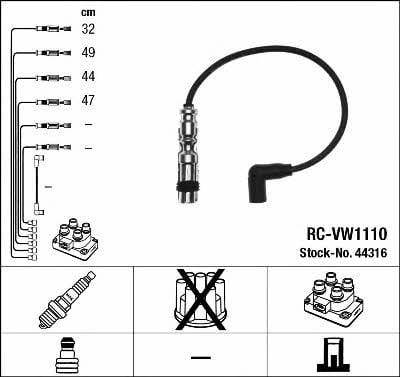 NGK 44316 Ignition cable kit 44316: Buy near me in Poland at 2407.PL - Good price!
