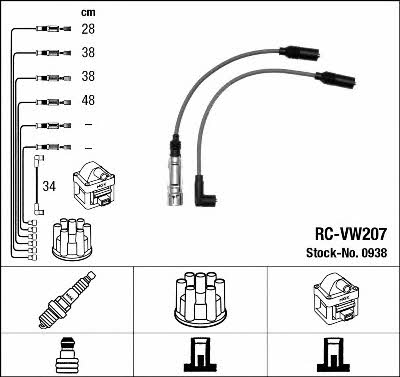 NGK 0938 Ignition cable kit 0938: Buy near me in Poland at 2407.PL - Good price!