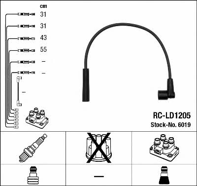 NGK 6019 Ignition cable kit 6019: Buy near me in Poland at 2407.PL - Good price!