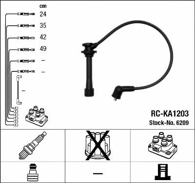 NGK 6209 Ignition cable kit 6209: Buy near me in Poland at 2407.PL - Good price!
