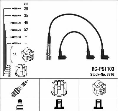 NGK 6316 Ignition cable kit 6316: Buy near me in Poland at 2407.PL - Good price!