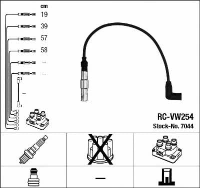 NGK 7044 Ignition cable kit 7044: Buy near me in Poland at 2407.PL - Good price!
