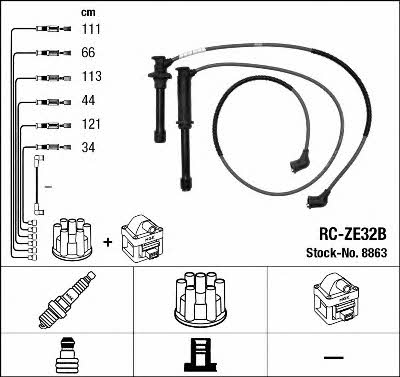 NGK 8863 Ignition cable kit 8863: Buy near me in Poland at 2407.PL - Good price!