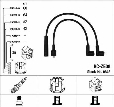 NGK 9848 Ignition cable kit 9848: Buy near me at 2407.PL in Poland at an Affordable price!