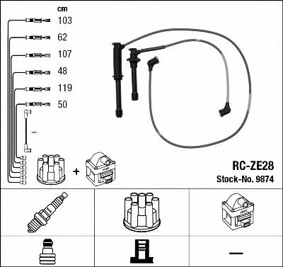 NGK 9874 Ignition cable kit 9874: Buy near me in Poland at 2407.PL - Good price!