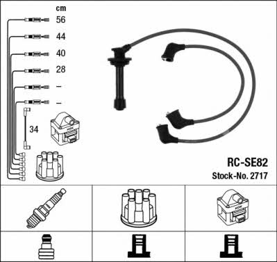 NGK 2717 Ignition cable kit 2717: Buy near me at 2407.PL in Poland at an Affordable price!