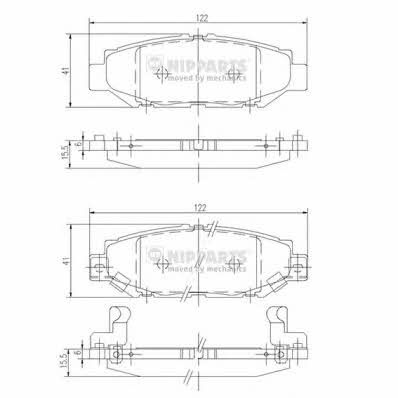 Nipparts J3612016 Brake Pad Set, disc brake J3612016: Buy near me at 2407.PL in Poland at an Affordable price!