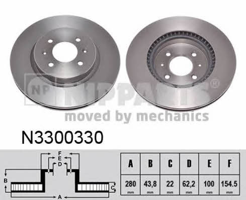 Nipparts N3300330 Front brake disc ventilated N3300330: Buy near me in Poland at 2407.PL - Good price!