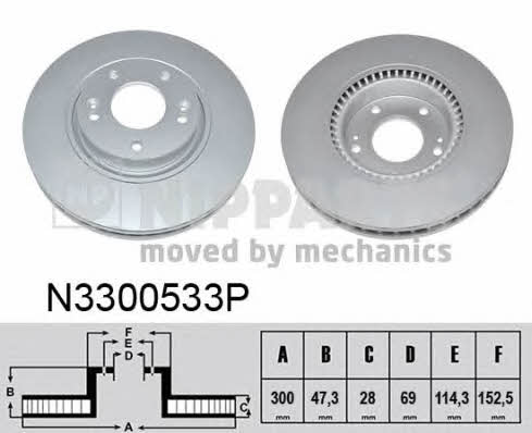Nipparts N3300533P Front brake disc ventilated N3300533P: Buy near me in Poland at 2407.PL - Good price!