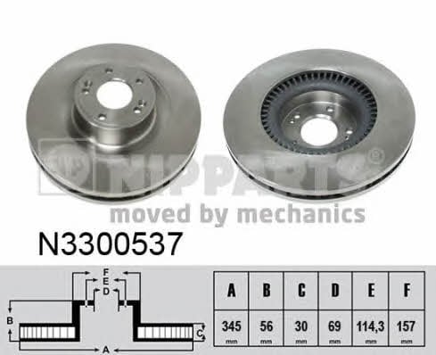 Nipparts N3300537 Front brake disc ventilated N3300537: Buy near me in Poland at 2407.PL - Good price!