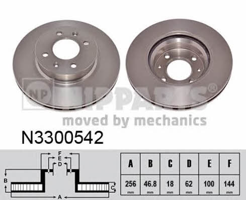 Nipparts N3300542 Front brake disc ventilated N3300542: Buy near me in Poland at 2407.PL - Good price!
