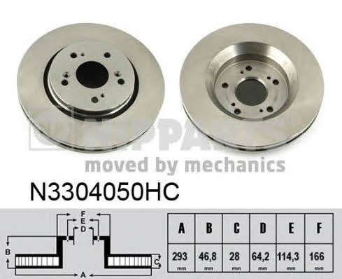 Nipparts N3304050HC Front brake disc ventilated N3304050HC: Buy near me in Poland at 2407.PL - Good price!