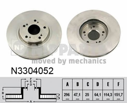 Nipparts N3304052 Wentylowana przednia tarcza hamulcowa N3304052: Dobra cena w Polsce na 2407.PL - Kup Teraz!