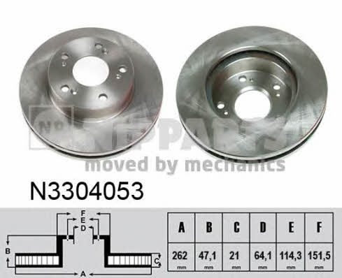 Nipparts N3304053 Тормозной диск передний вентилируемый N3304053: Отличная цена - Купить в Польше на 2407.PL!