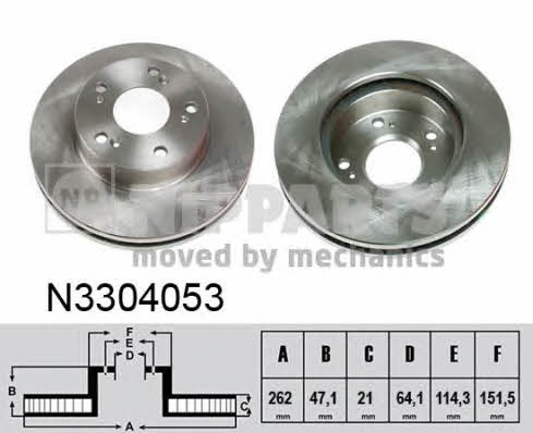 Nipparts N3304053 Wentylowana przednia tarcza hamulcowa N3304053: Dobra cena w Polsce na 2407.PL - Kup Teraz!