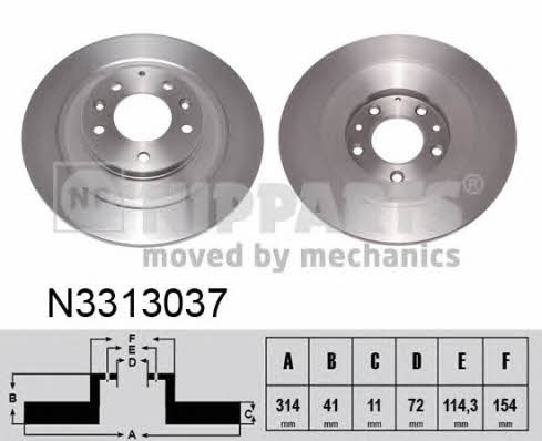 Nipparts N3313037 Диск гальмівний задній невентильований N3313037: Приваблива ціна - Купити у Польщі на 2407.PL!