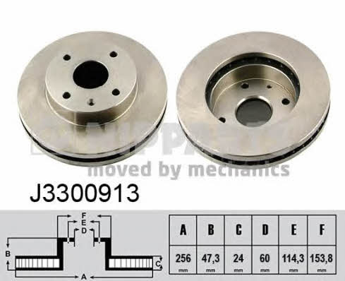 Nipparts J3300913 Front brake disc ventilated J3300913: Buy near me in Poland at 2407.PL - Good price!