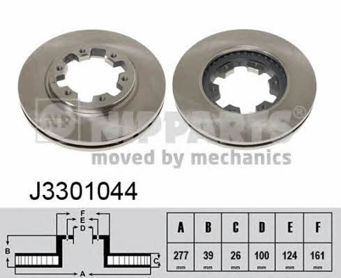 Nipparts J3301044 Front brake disc ventilated J3301044: Buy near me in Poland at 2407.PL - Good price!