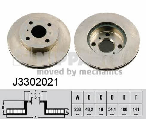 Nipparts J3302021 Wentylowana przednia tarcza hamulcowa J3302021: Dobra cena w Polsce na 2407.PL - Kup Teraz!