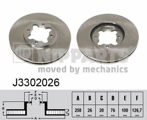 Nipparts J3302026 Тормозной диск передний вентилируемый J3302026: Отличная цена - Купить в Польше на 2407.PL!