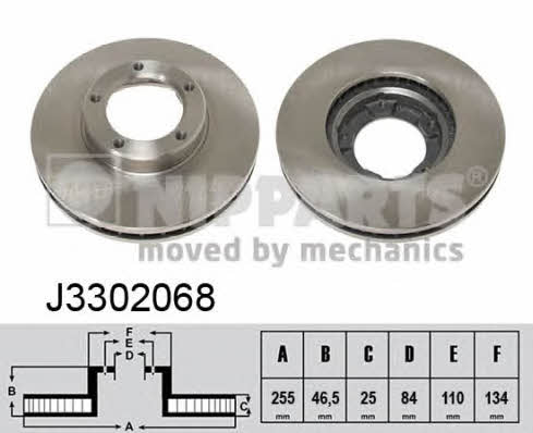 Nipparts J3302068 Front brake disc ventilated J3302068: Buy near me in Poland at 2407.PL - Good price!