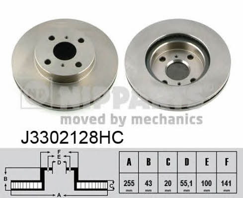 Nipparts J3302128HC Front brake disc ventilated J3302128HC: Buy near me in Poland at 2407.PL - Good price!