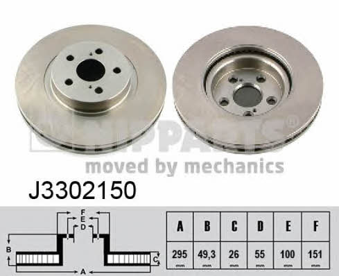 Nipparts J3302150 Wentylowana przednia tarcza hamulcowa J3302150: Atrakcyjna cena w Polsce na 2407.PL - Zamów teraz!