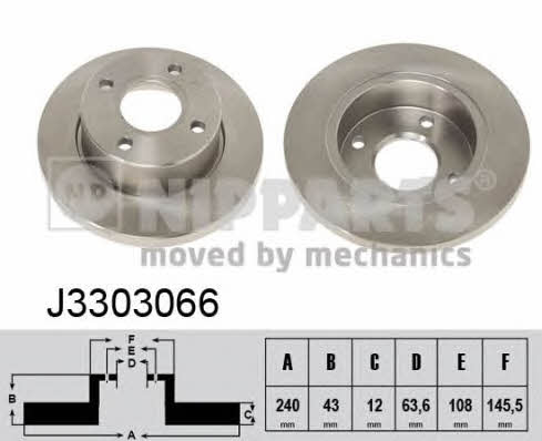 Nipparts J3303066 Unbelüftete Bremsscheibe vorne J3303066: Kaufen Sie zu einem guten Preis in Polen bei 2407.PL!