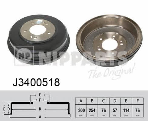 Nipparts J3400518 Brake drum J3400518: Buy near me at 2407.PL in Poland at an Affordable price!
