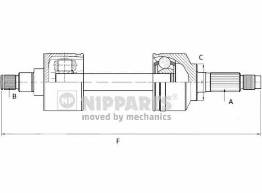 Nipparts N2802002 Drive shaft N2802002: Buy near me in Poland at 2407.PL - Good price!