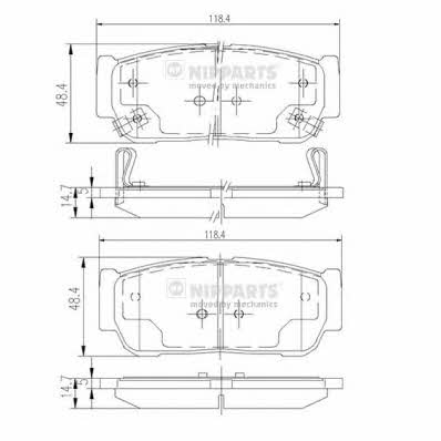 Nipparts N3610402 Тормозные колодки дисковые, комплект N3610402: Отличная цена - Купить в Польше на 2407.PL!