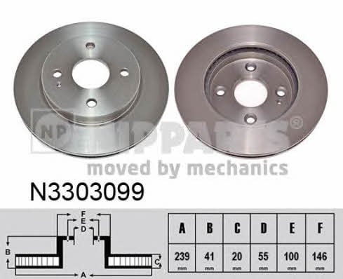 Nipparts N3303099 Front brake disc ventilated N3303099: Buy near me in Poland at 2407.PL - Good price!