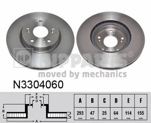 Nipparts N3304060 Wentylowana przednia tarcza hamulcowa N3304060: Dobra cena w Polsce na 2407.PL - Kup Teraz!