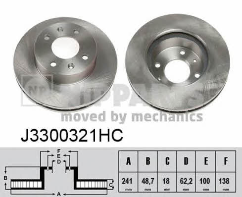 Nipparts J3300321HC Front brake disc ventilated J3300321HC: Buy near me in Poland at 2407.PL - Good price!