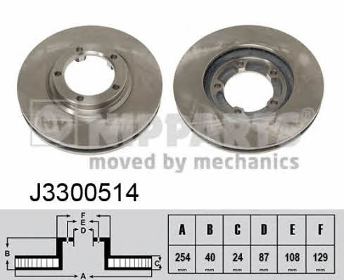 Nipparts J3300514 Front brake disc ventilated J3300514: Buy near me in Poland at 2407.PL - Good price!