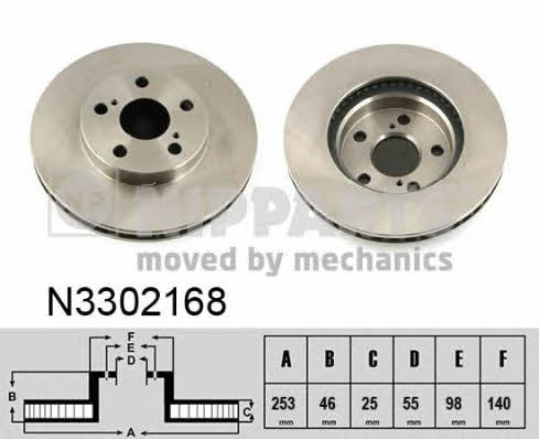 Nipparts N3302168 Front brake disc ventilated N3302168: Buy near me in Poland at 2407.PL - Good price!