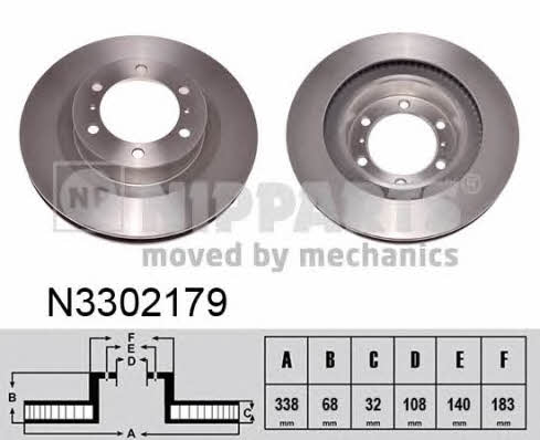 Nipparts N3302179 Front brake disc ventilated N3302179: Buy near me in Poland at 2407.PL - Good price!