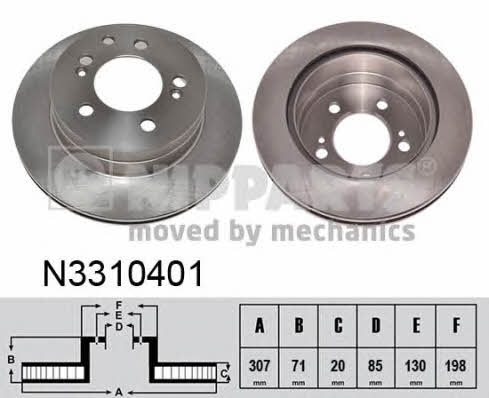 Nipparts N3310401 Rear ventilated brake disc N3310401: Buy near me in Poland at 2407.PL - Good price!