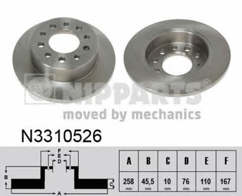 Nipparts N3310526 Bremsscheibe hinten, unbelüftet N3310526: Kaufen Sie zu einem guten Preis in Polen bei 2407.PL!