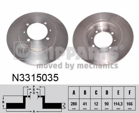 Nipparts N3315035 Тормозной диск задний невентилируемый N3315035: Отличная цена - Купить в Польше на 2407.PL!