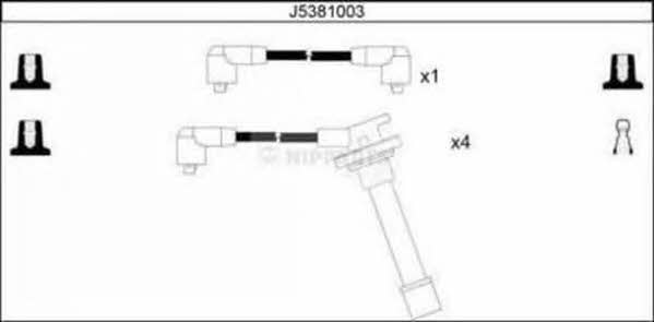Nipparts J5381003 Ignition cable kit J5381003: Buy near me in Poland at 2407.PL - Good price!