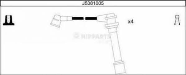Nipparts J5381005 Ignition cable kit J5381005: Buy near me in Poland at 2407.PL - Good price!