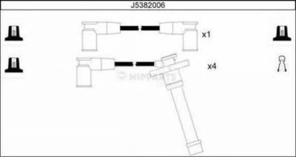 Nipparts J5382006 Провода высоковольтные, комплект J5382006: Отличная цена - Купить в Польше на 2407.PL!